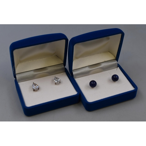 120 - Two Pairs of Silver 925 Earrings Complete with Presentation Box