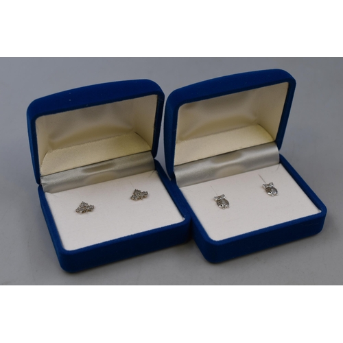 121 - Two Pairs of Silver 925 Earrings Complete with Presentation Box