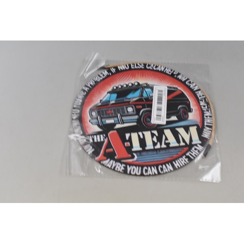 361 - A Wooden 'The A-Team' Sign, Approx 20cm Diameter