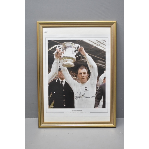 364 - A Framed and Glazed Signed Jimmy Greaves Photograph Celebrating Tottenham Hotspurs 1967 FA Cup Final... 