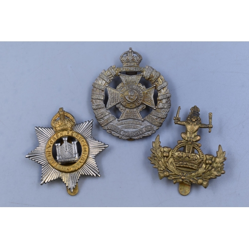 252 - Three Military Badges Including Queens Own Royal Glasgow Yeomanry, Prince Consort Own Regiment and D... 