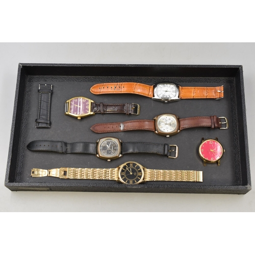 144 - Six gents spares/repairs watches to include Citron, Santos, Louifrey, Style