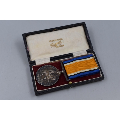 260 - Named Silver Medal from WWl with Ribbon in Presentation Box, Number 38809 and Name PTE. W. PARK. of ... 