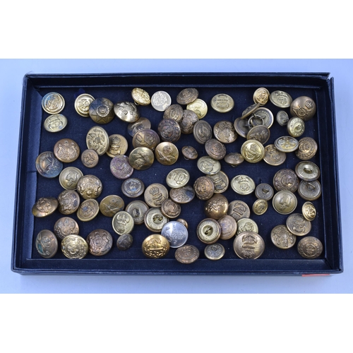 263 - Selection of Dress Buttons including Military, Naval, and Police