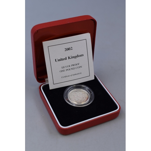 152 - Royal Mint United Kingdom Silver Proof One Pound Coin with Certificate and Presentation Box