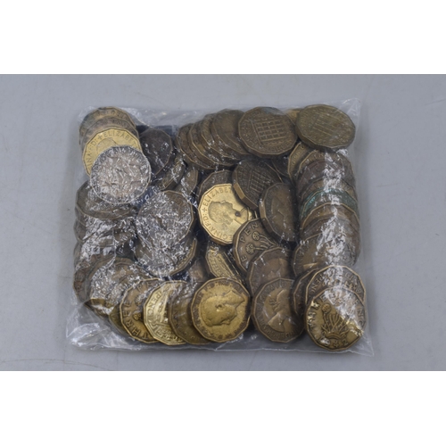 156 - Mixed selection of Unsorted Coinage (1.4k) with approx Three Pence Coins