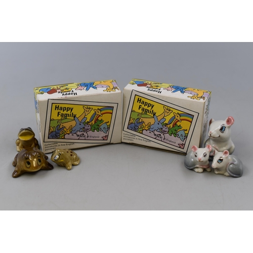 270 - Selection of Wade Happy Family Collectable Miniatures Including Frogs and Mice In Original Boxes