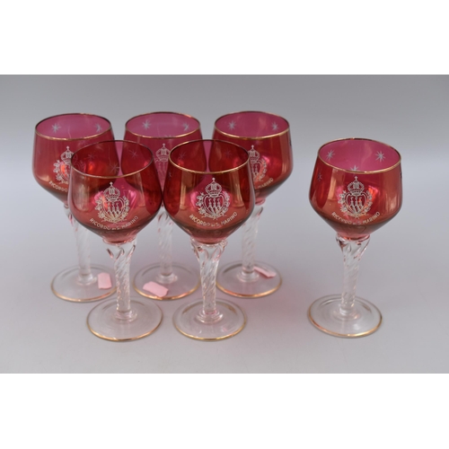 274 - Set of 6 Ricordo di S.Marino Wine Glasses