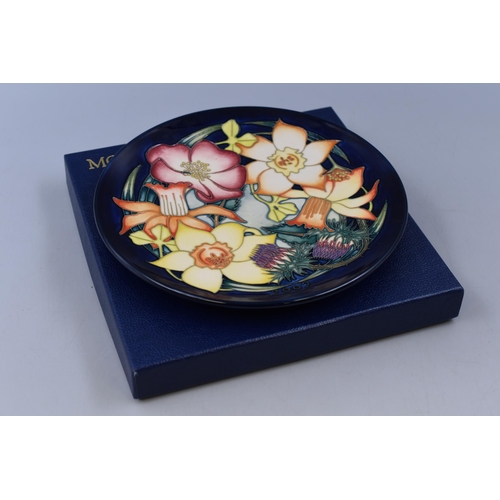 276 - Boxed and signed, special collectors edition, Moorcroft commemorative silver jubilee plate with cert... 