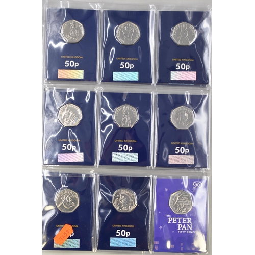 165 - Selection of 26 Change Checker 50p Coins including Stephen Hawking, Paddington, Beatrix Potter, Gruf... 