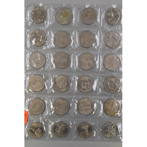 173 - Mixed Selection of Unsorted Coinage with approx 50 Three Pence Coins and a Sheet of Half Crowns and ... 