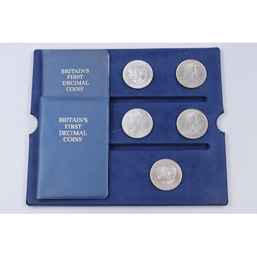 174 - Two Decimal Coin Sets with Five UK Crowns