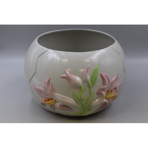 296 - A Large Ceramic Lily Planter, Approx 23cm Tall. AF