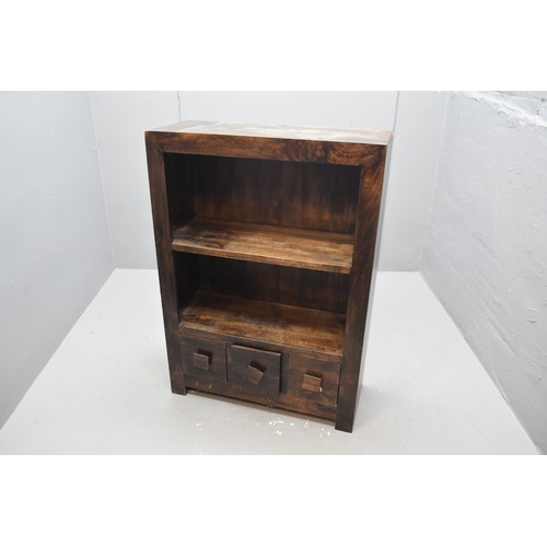 527 - Indian Hardwood Cabinet with Three Drawer and Single Shelf (41