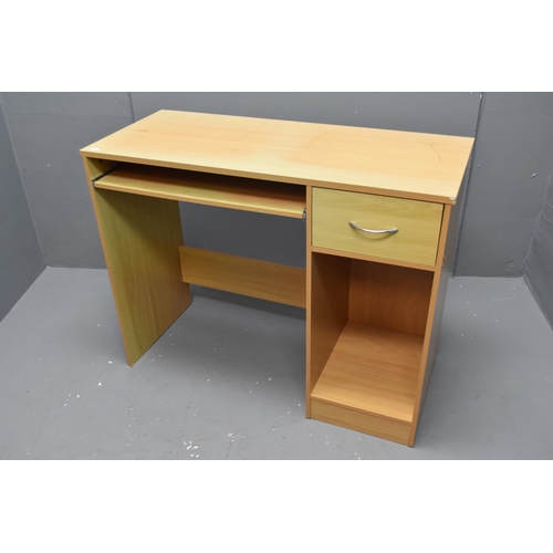 524 - Small computer desk with pullout keyboard shelf and single shelve (29