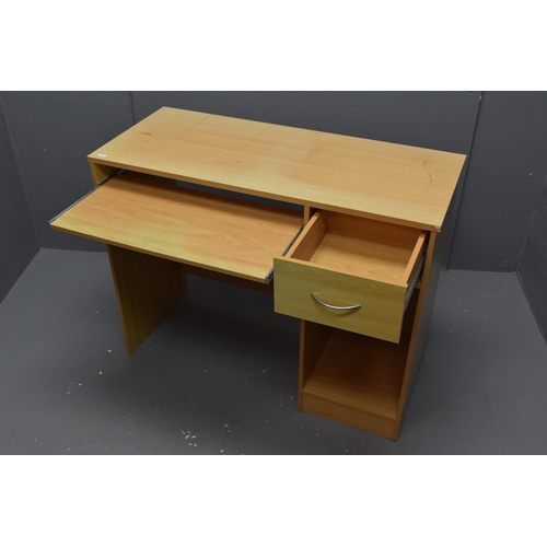 524 - Small computer desk with pullout keyboard shelf and single shelve (29