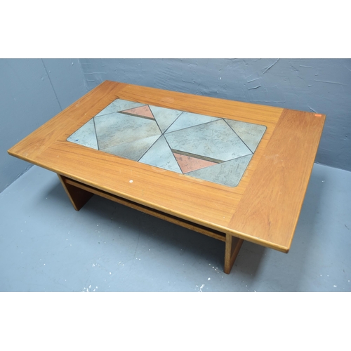 572 - Teak Danish style modern tile top coffee table (16