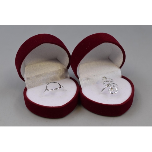 49 - Two Silver 925 Rings Complete in Presentation Box