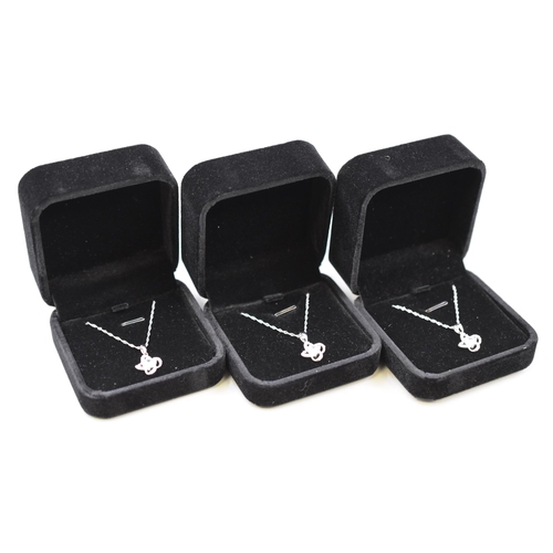 55 - Three 925 Silver Pendant Necklaces Complete with Presentation Boxes