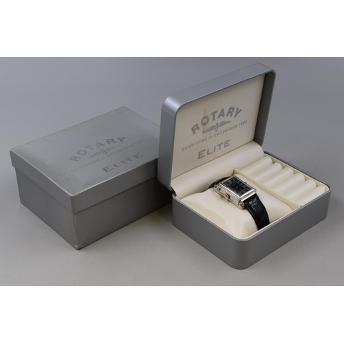 103 - A Rotary Elite Reversible Revolution Twin Faced Gents Quartz Watch, With Presentation Box. Spares or... 