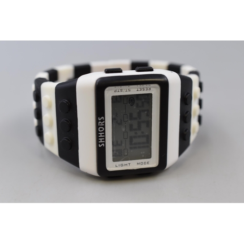 108 - Brand New Digital Lego Style Waterproof Watch working