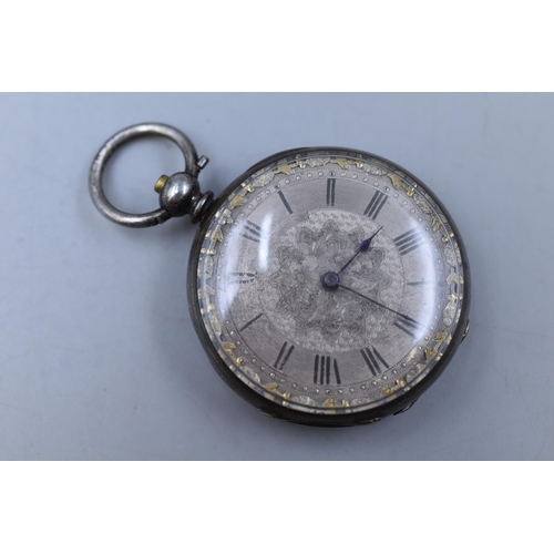 13 - A Swiss Made Silver Dial and Cased Argent Silver (935-960) Pocket Watch, In Working Order (AF)