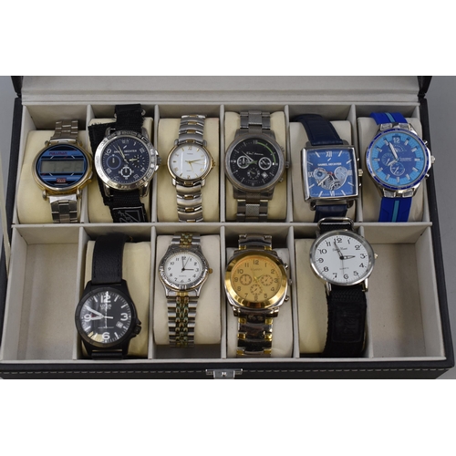 112 - Watch Case with a Selection of 10 Watches including Pullman, Lorus, Ben Sherman and More