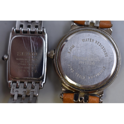 115 - Two Ladies Designer Watches To Include Peers Hardy Day/Time, And Seiko. Both Working