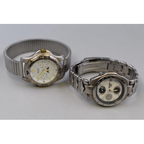 116 - Two Gents Sekonda Quartz Watches To Include Calendar Watch, And Chronograph Tachymeter Watch. Workin... 