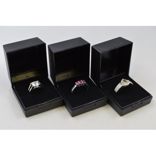 26 - Three Silver 925 Rings Complete with Presentation Boxes