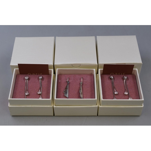 75 - Three Pairs of Silver 925 Earrings Complete with Presentation Boxes