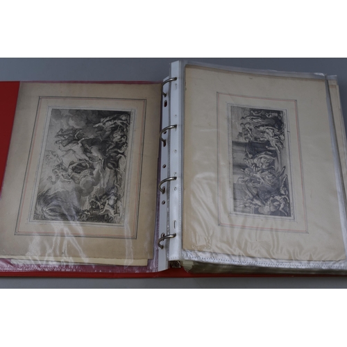 323 - A Folder of Various Artwork Etchings of Classical Paintings