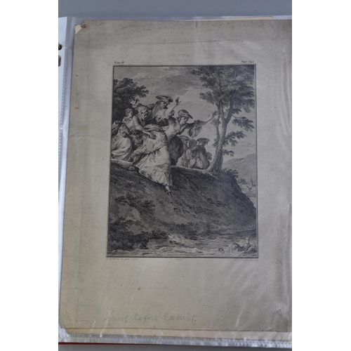 323 - A Folder of Various Artwork Etchings of Classical Paintings