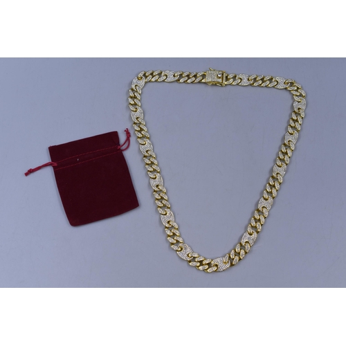 88 - Brand New Iced Out Cuban Necklace complete with Gift Pouch Perfect Gift