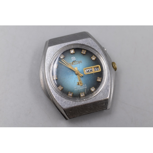 95 - A Ricoh 21 Jewels Automatic Day/Date Watch Head, Working