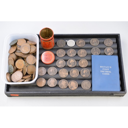 158 - Mixed Selection of Pennies, Half Pennies and Britains First Decimal Coin Collection