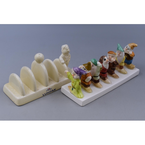 204 - Two Collectable Ceramic Toast Racks To Include Clover Snow White and The Seven Dwarves, And Lurpak D... 