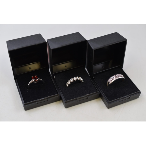 180 - Three Silver 925 Rings Complete with Presentation Boxes