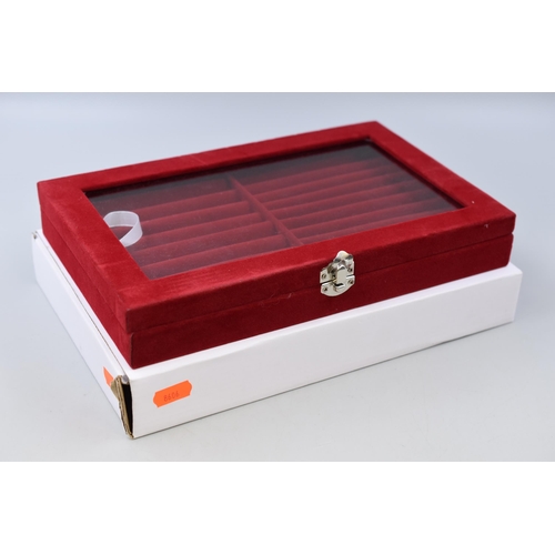 184 - New Red Velvet Jewellery / Ring Display Box