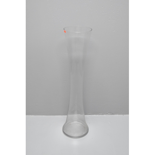 376 - Large glass tapered vase standing 32