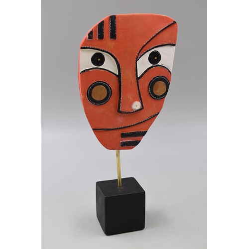 212 - Contemporary Abstract Hand Painted Head on Stand (10