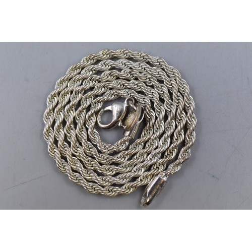 37 - Silver 925 Rope Chain Complete with Presentation Box