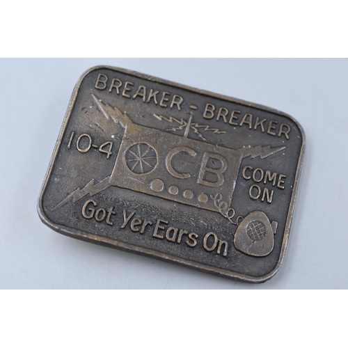 222 - Vintage Cast Alloy CB Radio Belt Buckle