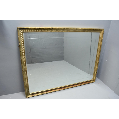 405 - Large bamboo style gilt frame wall mirror with beveled edges (40