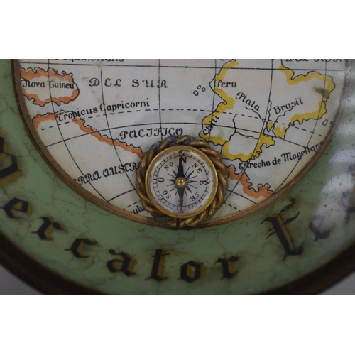 265 - An Unusual Antique Style Atlas Pin Dish, With Compass. Marked '1541; Mercator Fecil', Approx 11.5cm ... 