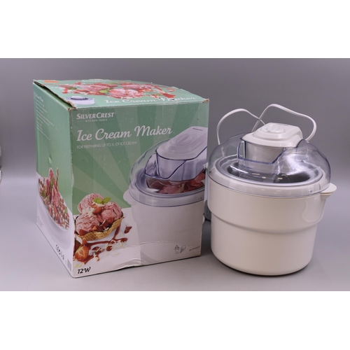 553 - Silvercrest kitchen tools ice cream maker can make up to 1L of ice cream