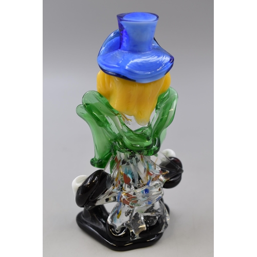 287 - Glass blown multi-coloured clown - possibly Murano (8