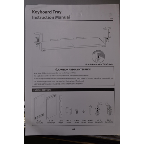 679 - Brand New Universal Clamp On Keyboard Tray complete with Instructions