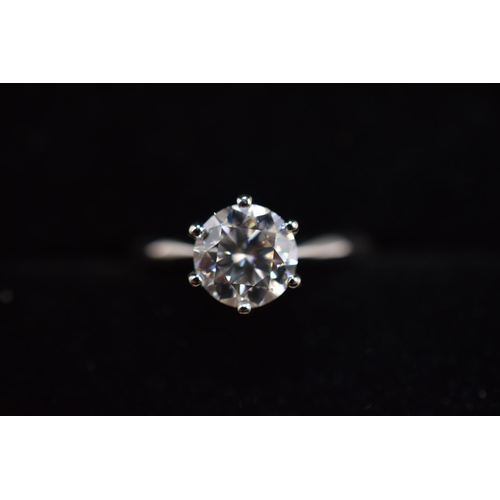 33 - Silver 925, Moissanite Stoned Ring Complete with Light up Presentation Box