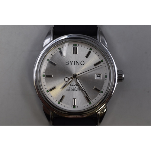 81 - Byino De Ville Co-AXIAL Chronometer Automatic Gents Watch with Rubberized Strap (Working)